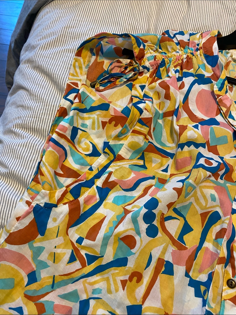 Anthropologie Danielle Kroll Printed Button-Up Top Sleeveless Blouse M - Picture 11 of 14